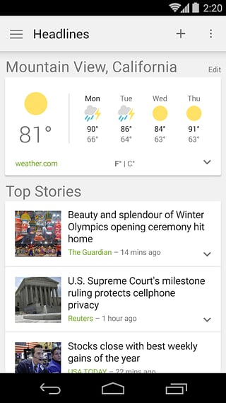 Google新闻和天气截图3