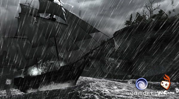 《刺客信条：海盗》游戏原画欣赏 风暴中前行的帆船