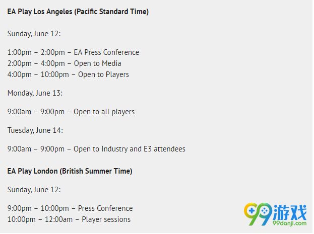 EA独立游戏展会EA Play时间确定 比E3早一天