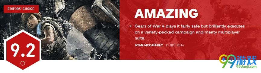 《战争机器4》IGN评分9.2分 最成功的重启作之一