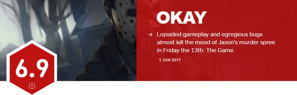 十三号星期五IGN评分6.9 不平衡BUG毁了游戏