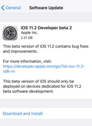 iOS11.2bate2更新了什么 iOS11.2bate2推送更新