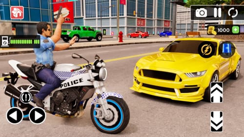 警察驾驶摩托车(PoliceMotorBikeRaceSimulator3D)截图2