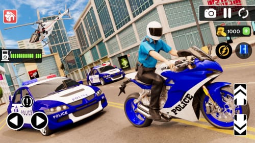 警察驾驶摩托车(PoliceMotorBikeRaceSimulator3D)截图3