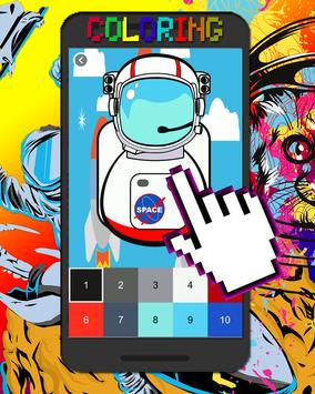 太空色彩像素(Astronaut Space Pixel Art-Coloring By Number)