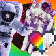 太空色彩像素(Astronaut Space Pixel Art-Coloring By Number)