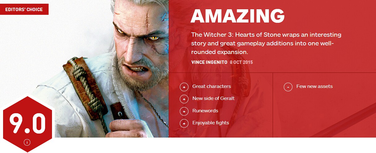 IGN高评《巫师3：石之心》9.0分 出色的全面扩展