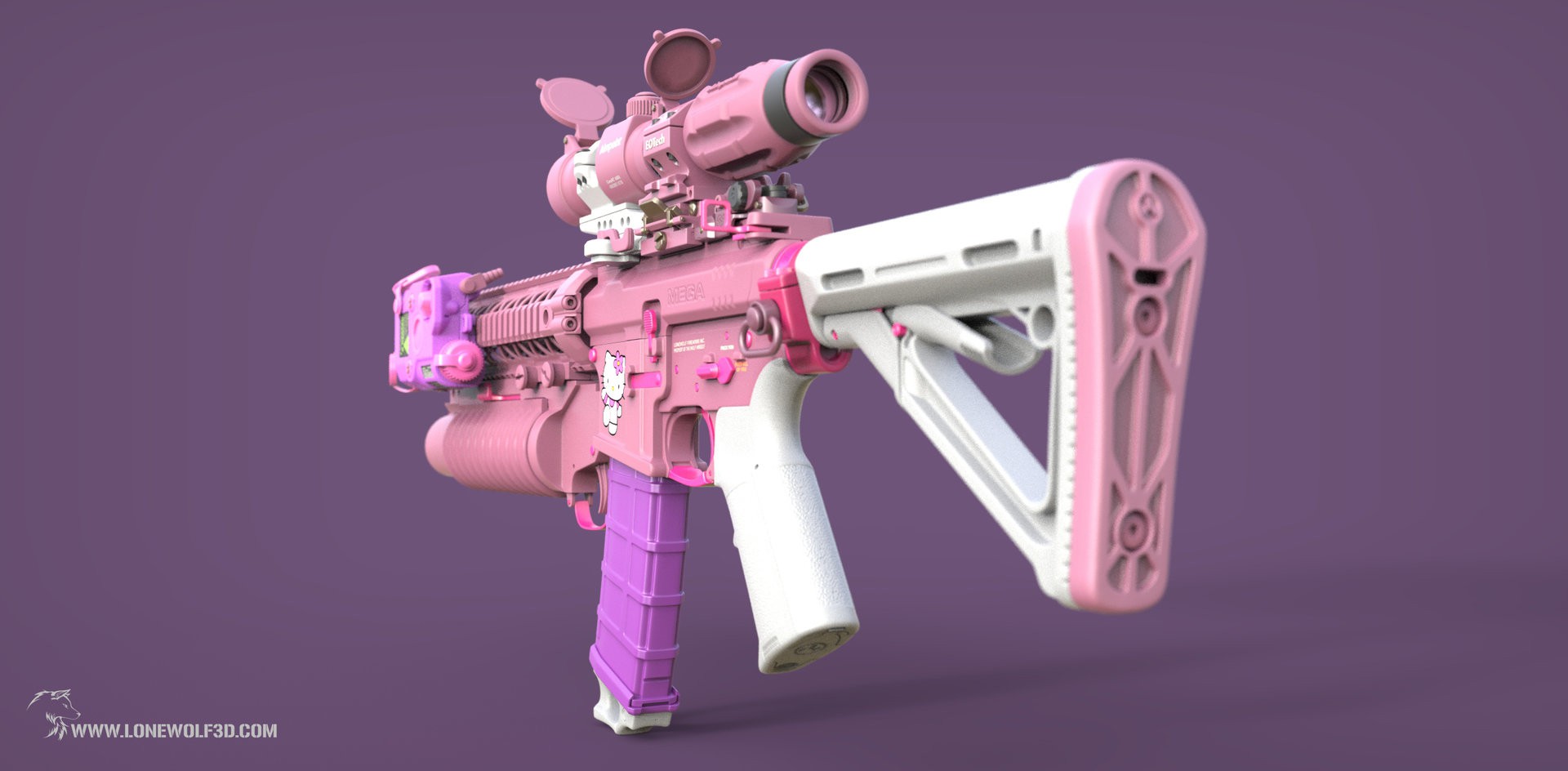 《使命召唤12：黑色行动3》卖萌 Hello Kitty来福枪设计图