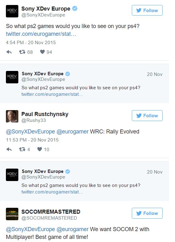 索尼确认PS4可运行PS2游戏 推特问玩家想要什么游戏