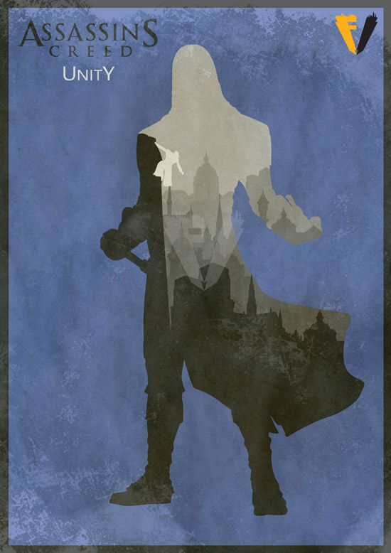 《刺客信条：大革命》玩家自制海报欣赏 雅诺优雅剪影