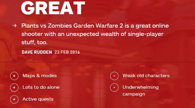 《植物大战僵尸：花园战争2》IGN获评8.2分 索然无味