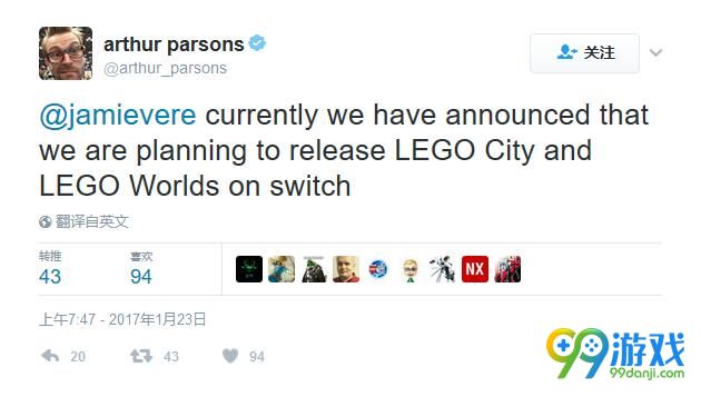 《乐高世界》任天堂Switch版确认开发中 发售日未定