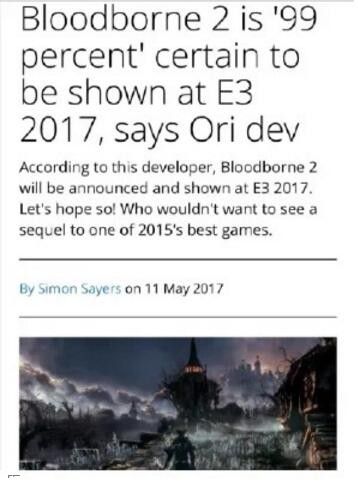 血源2最新情报汇总 游戏将在E32017公布