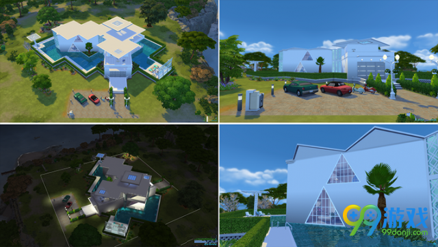 模拟人生4v1.31安娜的小三角设计感别墅MOD
