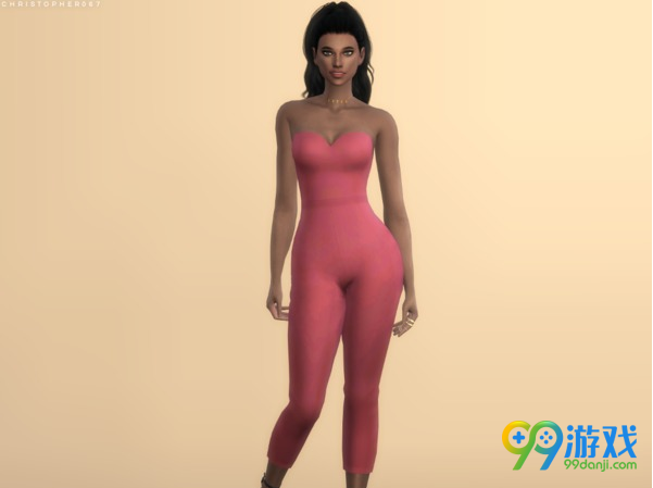 模拟人生4v1.31Duvall女士抹胸修身连身裤MOD