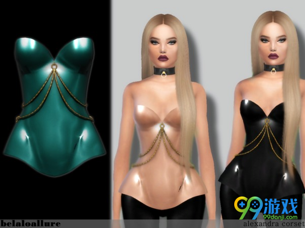 模拟人生4v1.31女式塑胶甲壳紧身胸衣MOD