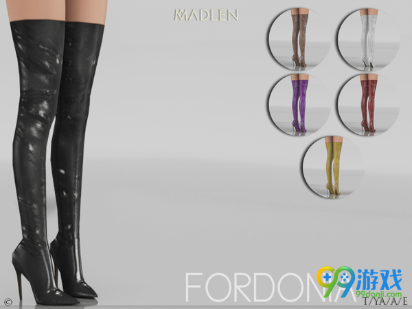 模拟人生4v1.31Fordonia女士反光皮革材质长筒靴MOD