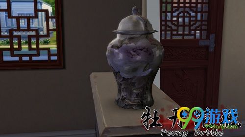 模拟人生4古代风摆设牡丹花瓶MOD