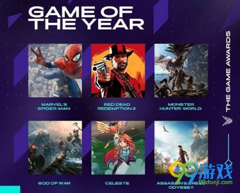 游戏界奥斯卡TGA2018提名名单公布 荒野大镖客2提名最佳游戏