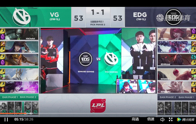 2019LPL春季赛1月23日EDG vs VG视频