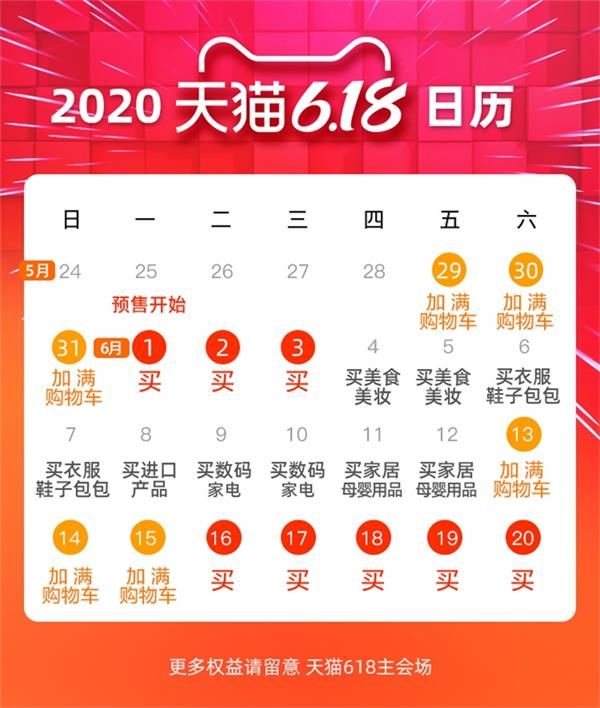 2020天猫618活动从什么时候开始 2020年天猫618活动日历时间表
