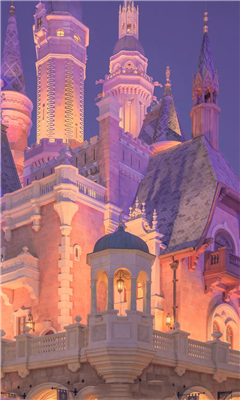 迪士尼城堡夜晚壁纸烟花朋友圈背景图