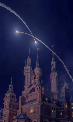 迪士尼城堡夜晚壁纸烟花朋友圈背景图截图4