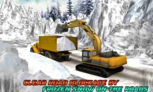 冬季雪救援挖掘机游戏截图1