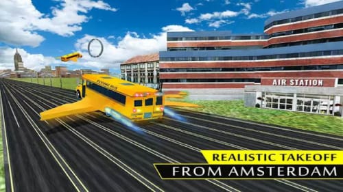 高中飞行公交车模拟器游戏