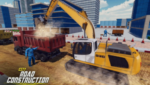 建造施工挖掘机模拟(ExcavatorRoadConstruction3D)截图3