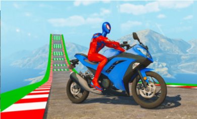 超级英雄斜坡摩托截图1