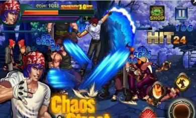 复仇者战斗的混乱街