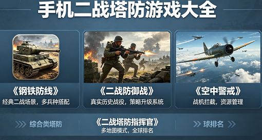 手机二战塔防游戏大全